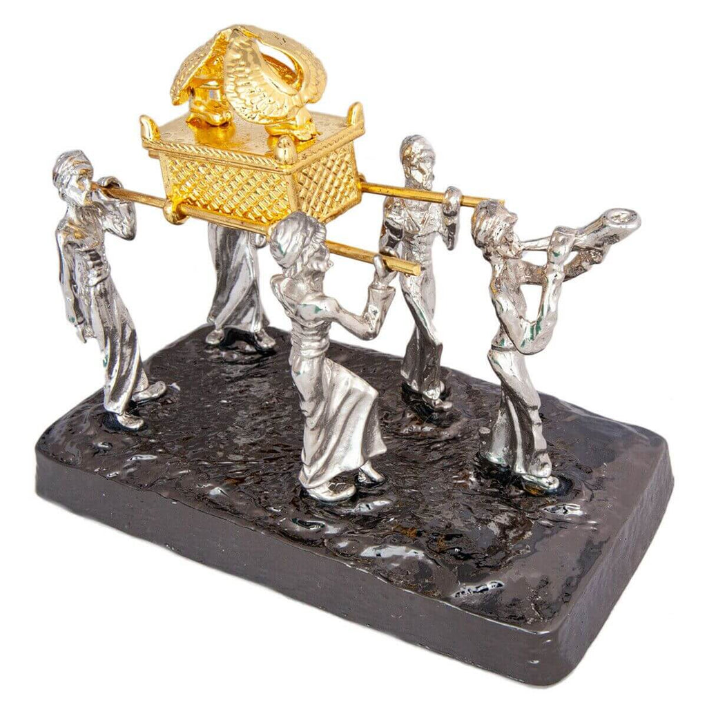 Figurine Ark of the Covenant On Base Silver & Gold Plated Statue Sculpture