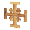 Image of Jerusalem Cross Handmade in Bethlehem from Natural Olive Wood Prayers Symbol by Holy Land 3,1"