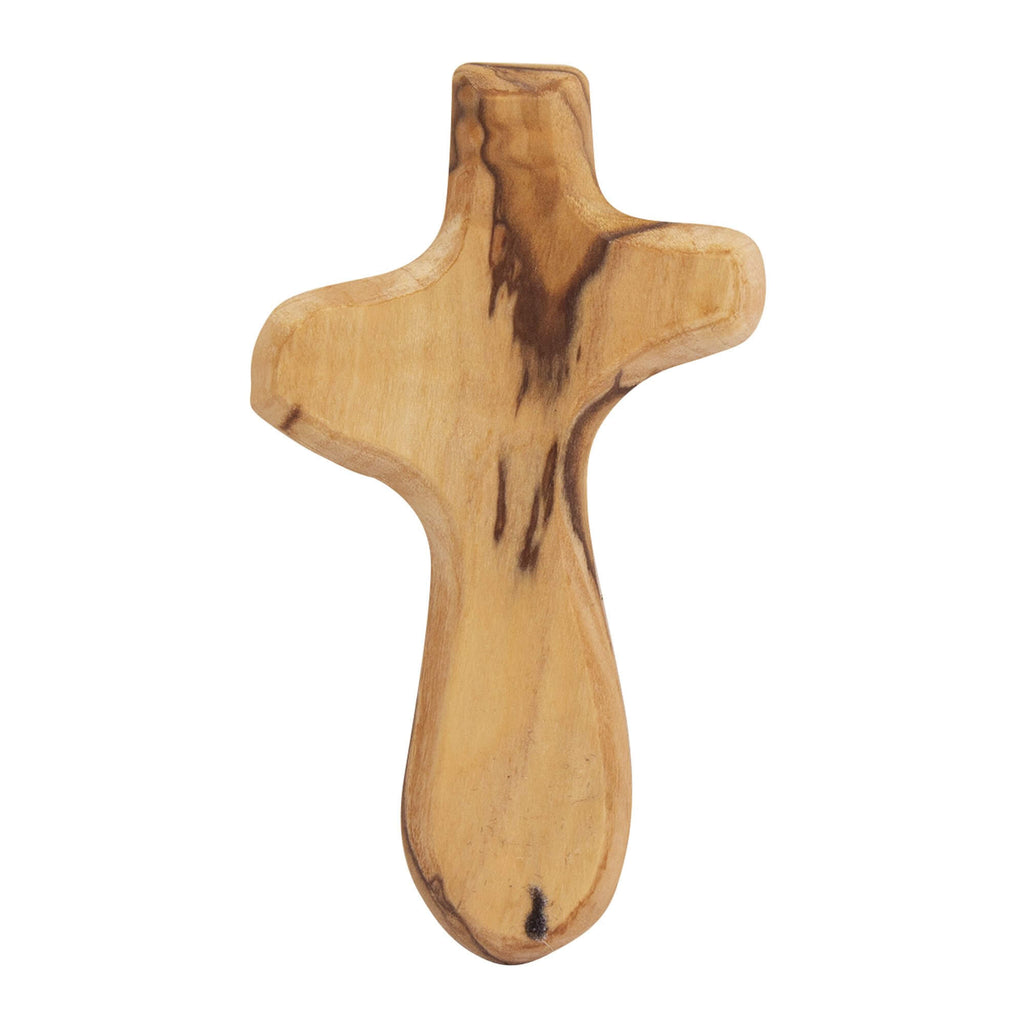 Christianity Wooden Cross from Natural Olive Wood Prayers Symbol from Bethlehem Handmade 3,6"