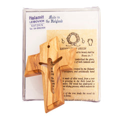 Symbolic Christianity Wooden Wall Cross Natural Olive Wood Prayers Symbol from Bethlehem Handmade 3,2