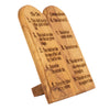 Image of The Ten Commandments Olive Wood Engraved Wooden Plaque Home Decor Bethlehem 5"