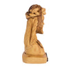 Image of Olive Wood Carved Bust of Jesus' Head Sculpture Statue Handmade from Jerusalem 5"