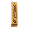 Image of Natural Olive Wood Mezuzah Case w/Pomegranate & SHIN Non-Kosher Scroll Shema Israel 3,8"