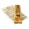 Image of Natural Olive Wood Mezuzah Case w/Pomegranate & SHIN Non-Kosher Scroll Shema Israel 3,8"