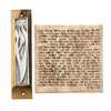 Image of Car or Door Mezuzah Case Olive Wood Enamel Letter SHIN Non-Kosher Scroll Torah from Jerusalem Shema Israel 3,8"