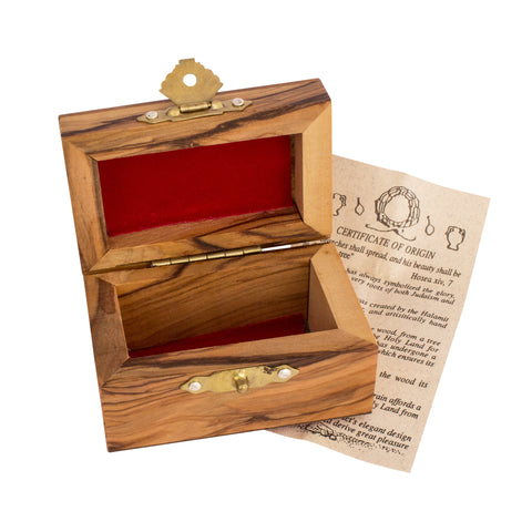 Olive Wood Jewelry Rosary Keepsake Confirmation Box Hand Made Jerusalem 2,9"x1,8"