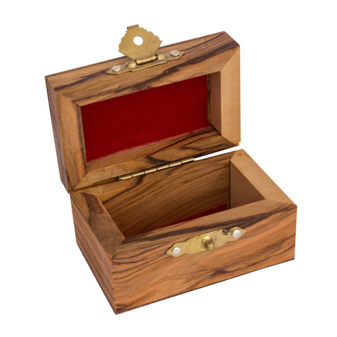 Olive Wood Jewelry Rosary Keepsake Confirmation Box Hand Made Jerusalem 2,9"x1,8"