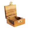 Image of Olive Wood Jewelry Rosary Keepsake Box Jerusalem Cross Hand Made Bethlehem 2"x2"