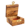 Image of Olive Wood Jewelry Rosary Keepsake Confirmation Box Hand Made Jerusalem 2"x2"