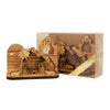 Image of Wooden Statue Nativity Scene Jesus Born from Natural Olive Wood from Bethlehem 2,7"