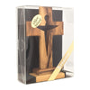 Image of Handmade Standing Wooden Christianity Cross from Natural Olive Wood from Bethlehem 5"