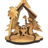 Image of Wooden Christmas Tree Statue Nativity Scene from Natural Olive Wood from Bethlehem 3,9"