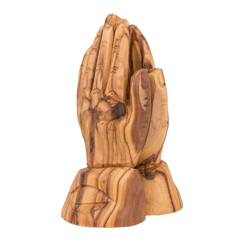 Hand Made Figurine from Natural Olive Wood Prayer Hands from Bethlehem 4,3"