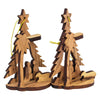 Image of 2 Christmas Tree Decoration Toys w/Nativity Scene from Natural Olive Wood from Bethlehem 3,6"