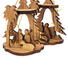 Image of 2 Christmas Tree Decoration Toys w/Nativity Scene from Natural Olive Wood from Bethlehem 3,6"