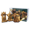 Image of 3 Jewelry Nativity Scene Set Handmade from Natural Olive Wood from Bethlehem 2,7"