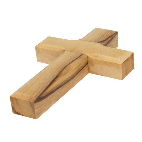 Handmade Wooden Christianity Wall Cross from Natural Olive Wood from Bethlehem 3,3"