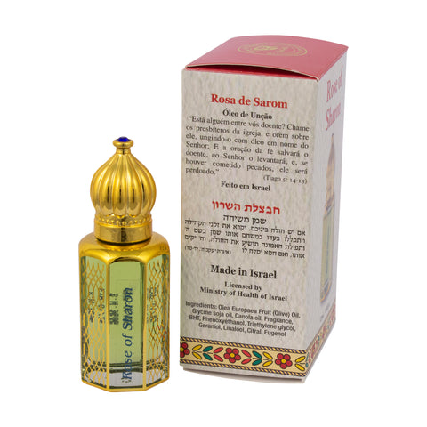 Rose of Sharon Aromatic Prayer Anointing Oil Bible from Holy Land Roll-on Applicator Octagonal Glass bottle Ein Gedi-1