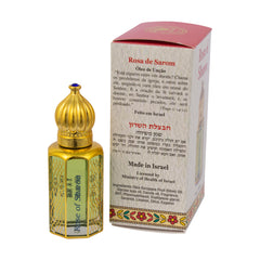 Rose of Sharon Aromatic Prayer Anointing Oil Bible from Holy Land Roll-on Applicator Octagonal Glass bottle Ein Gedi