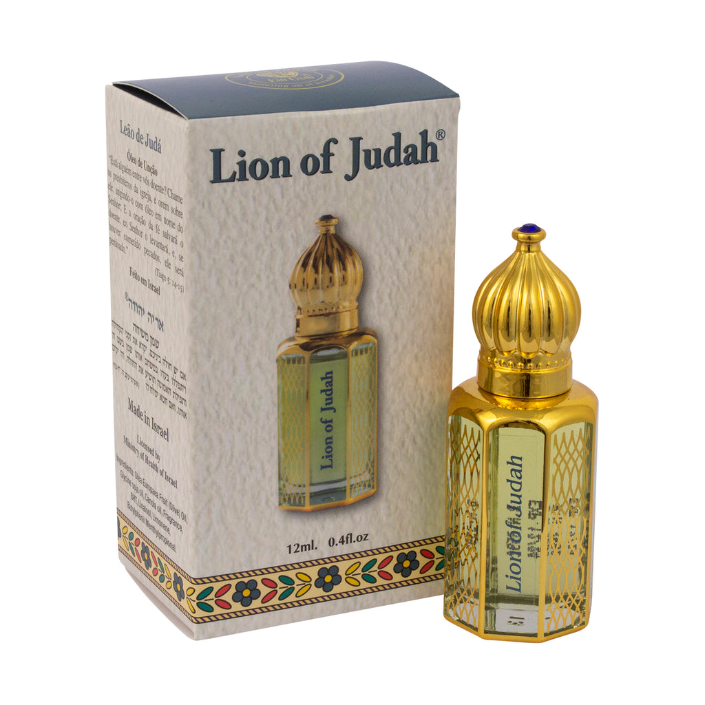 Lion of Judah Aromatic Prayer Consecrated Anointing Oil Bible from Holy Land