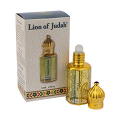 Lion of Judah Aromatic Prayer Consecrated Anointing Oil Bible from Holy Land Israel Jerusalem Roll-on Applicator Octagonal Glass bottle for Prayers by Ein Gedi