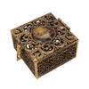 Image of Vintage Bronze Color Filigree Rosary Box from Holy Land 21,5"
