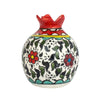 Image of Decorative Vase Ceramic Pomegranate Figurine Handmade Floral Design Jerusalem 3,5"