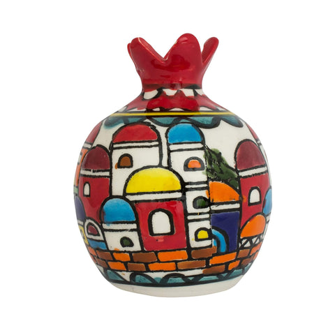 Decorative Vase Ceramic Pomegranate Figurine Handmade Old Сity Jerusalem 3,5"