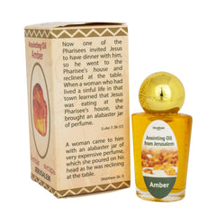 Anointing Oil Amber from Holy Land Blessed in Jerusalem by Terra Santa 0,6 fl.oz (20 ml)