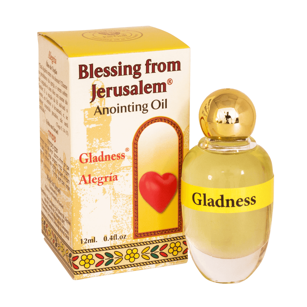 Authentic Anointing Oil Gladness by Ein Gedi Blessed from Jerusalem 0,4 fl.oz (12 ml)