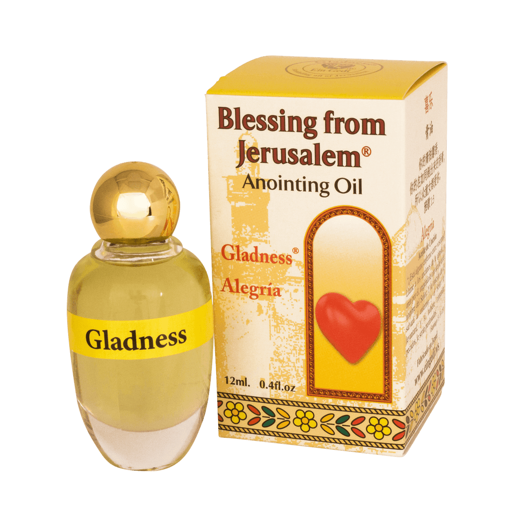 Authentic Anointing Oil Gladness by Ein Gedi Blessed from Jerusalem 0,4 fl.oz (12 ml)