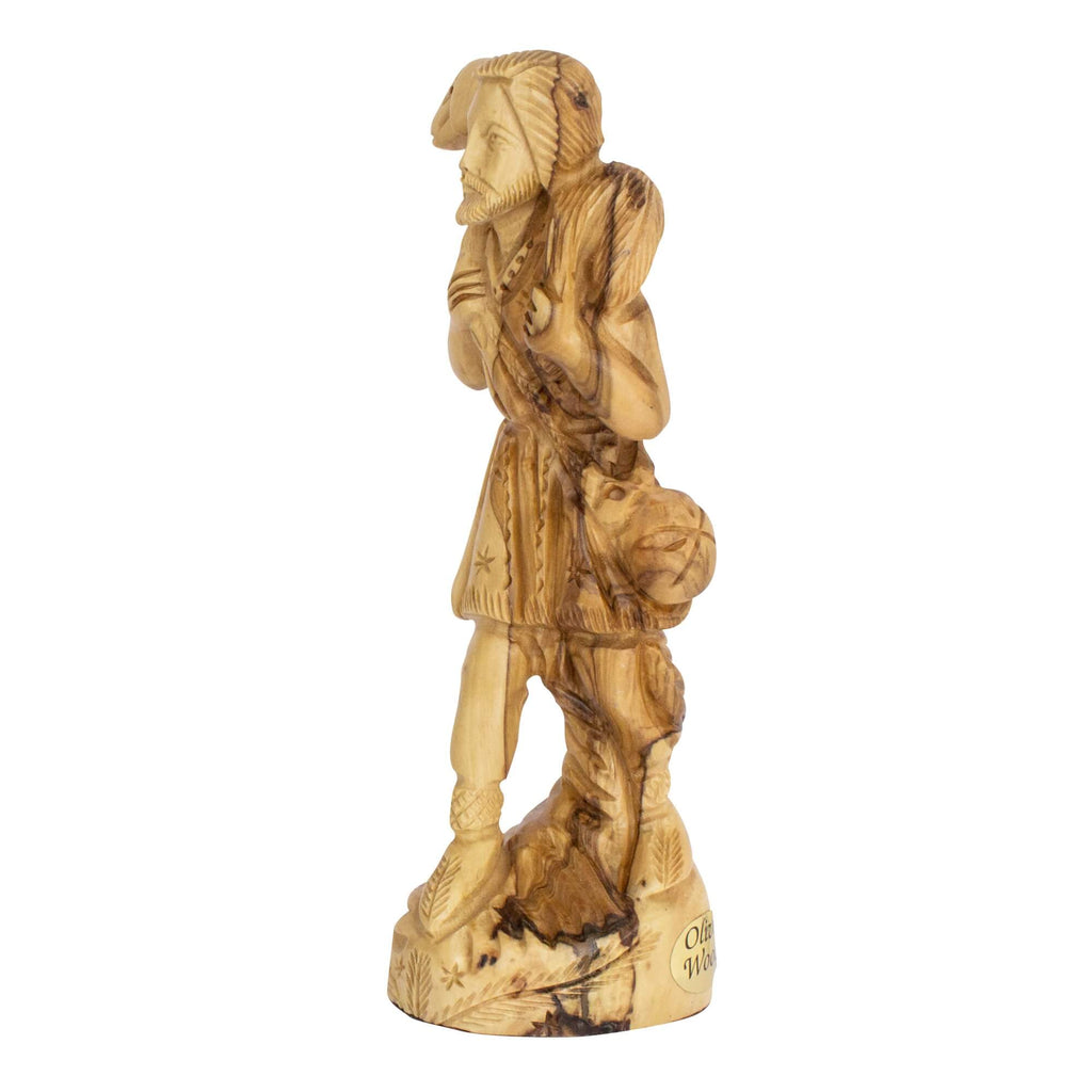 Carved Figurine Jesus the Good Shepherd Olive Wood Handmade Bethlehem 7,3"