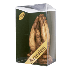 Handmade Natural Olive Wood Prayer Hands From Bethlehem Souvenir 5,9