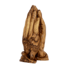 Image of Handmade Figurine from Natural Olive Wood Prayer Hands from Bethlehem Souvenir 5,9"