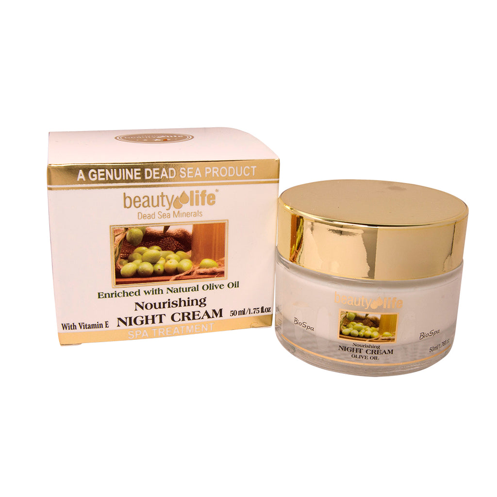Nourishing Night Cream w/ Olive Oil Beauty Life Dead Sea Minerals 1.75fl.oz/50ml