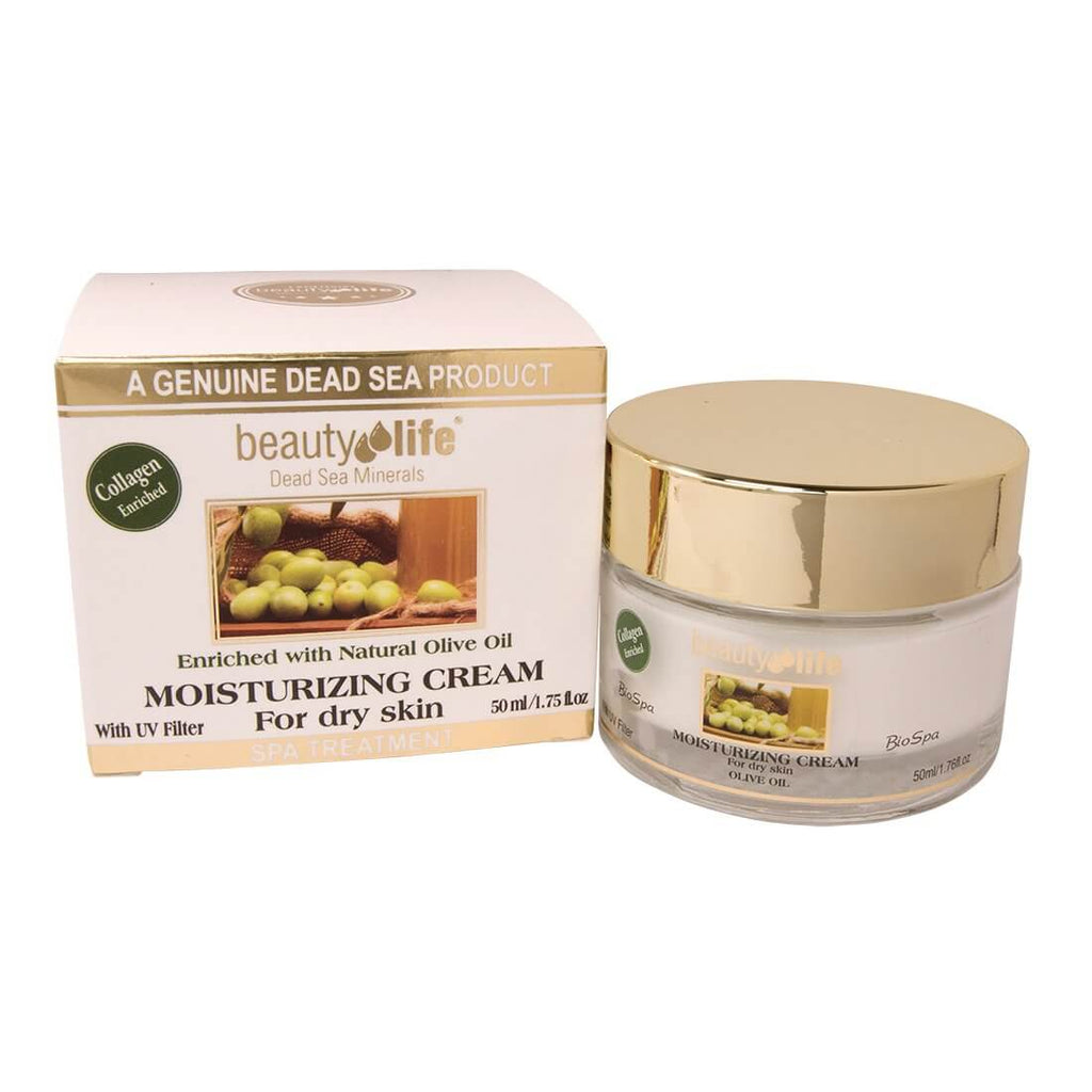 Cream For Dry Skin w/ Olive Oil Beauty Life Dead Sea Minerals 1.75fl.oz/50ml