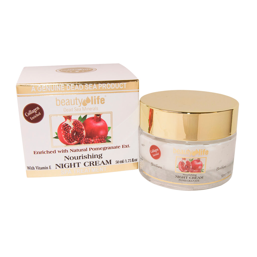 Nourishing Night Cream Pomegranate Beauty Life Dead Sea Minerals 1.75fl.oz/50ml