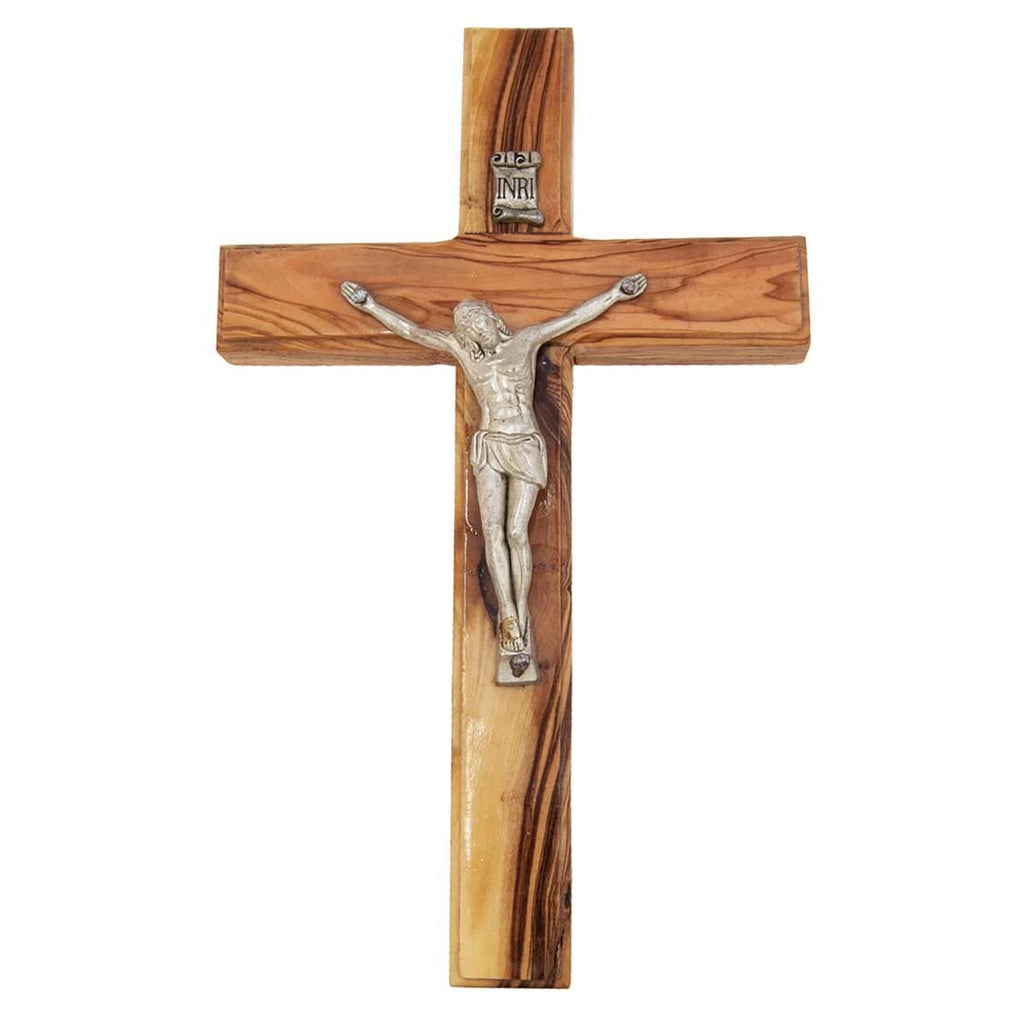 Christian Wall Cross Сrucifix Olive Wood Handmade from Bethlehem 8"