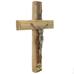 Handmade Olive Wood Cross INRI with Holy Soil from Jerusalem the Holy Land 6,2