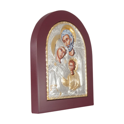Orthodox Icon Holy Family Silver Plated 925 13 x 11 cm
