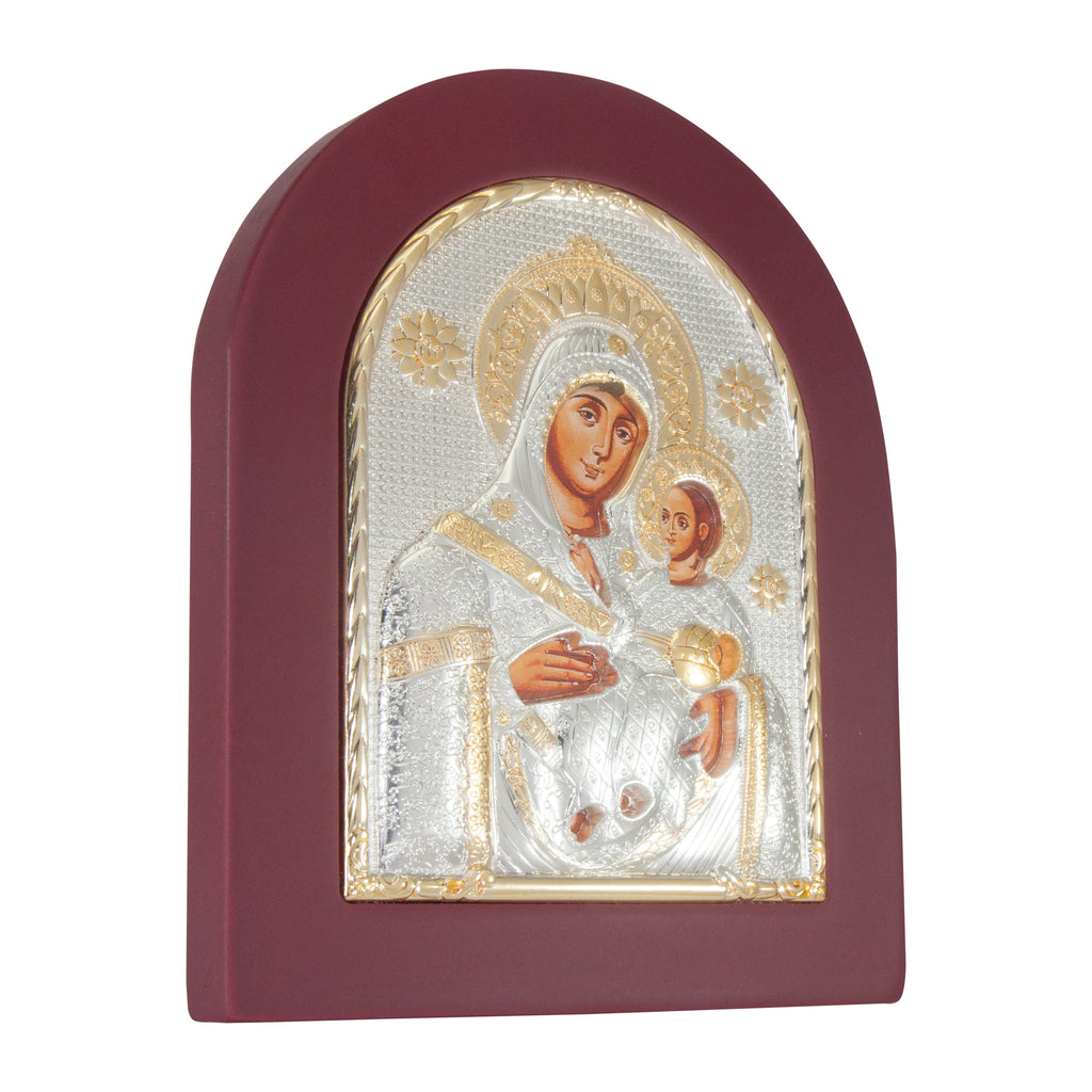 Orthodox Icon Bethlehem Virgin Mary Silver Plated 925 13 x 11 cm