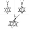 Image of Pendant Star of David w/ Cross Messianic Amulet Sterling Silver Jerusalem 1.14"