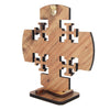Image of Jerusalem's Cross Olive Wood w/ Relics from Holy Land Hand Made Jerusalem 4.2"