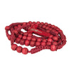 Image of Catholic natural Wooden Prayer Beads Red Rosary with Crucifix from Jerusalem 20"
