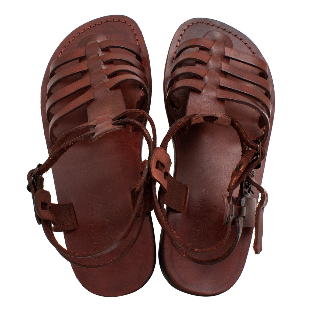 Women's Sandals Natural Genuine Leather Strap Flat Handmade from Jerusalem