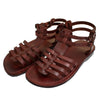 Image of Women's Sandals Natural Genuine Leather Strap Flat Handmade from Jerusalem