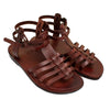 Image of Women's Sandals Natural Genuine Leather Strap Flat Handmade from Jerusalem