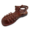Image of Women's Sandals Natural Genuine Leather Strap Flat Handmade from Jerusalem