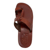Image of Men's Toe Sandals Natural Genuine Camel Leather Stripes 6-13 US
