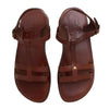 Image of Jerusalem Unisex Biblical Style Sandals Genuine Camel Leather Stripes 5-13 US